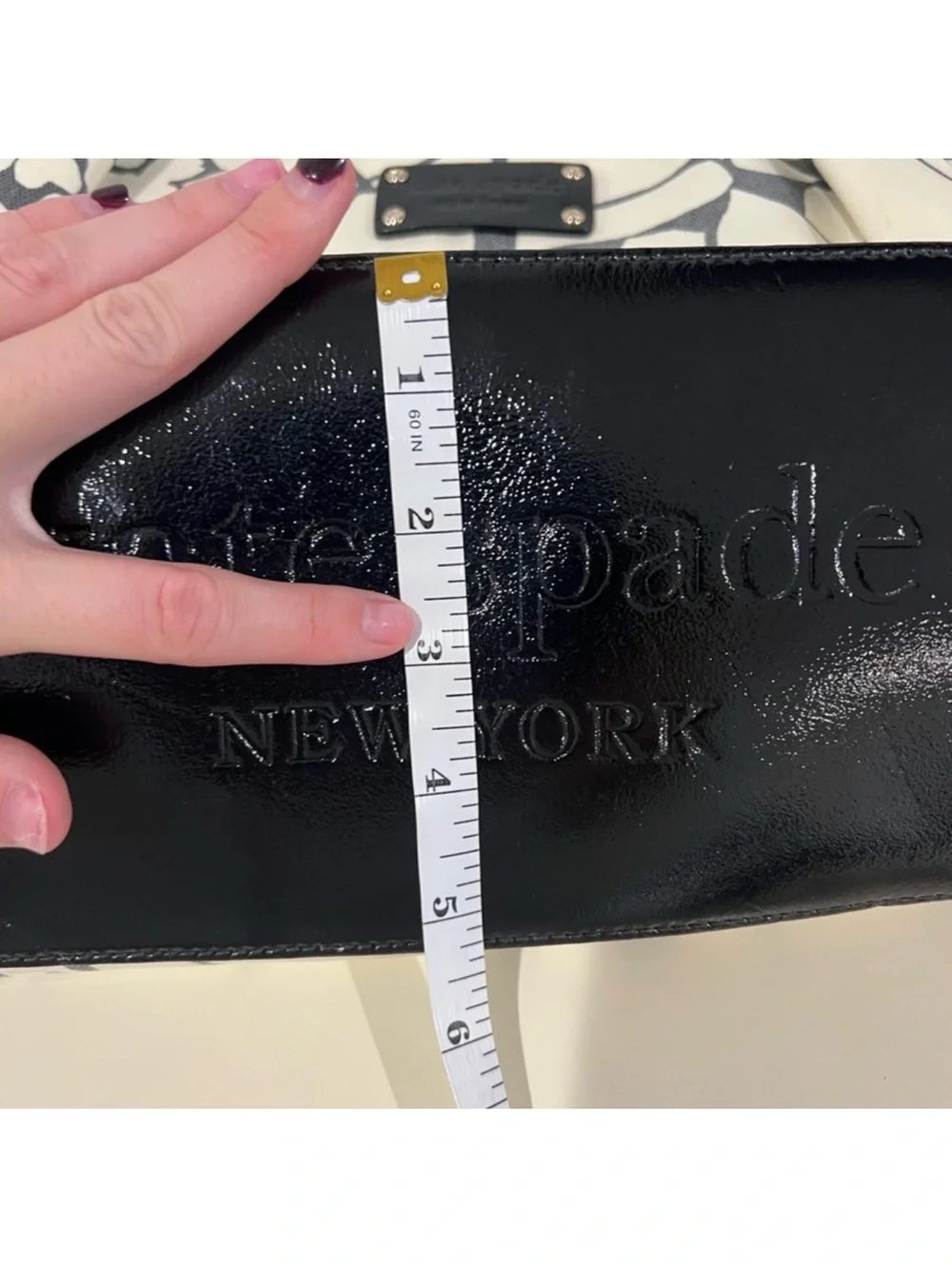 kate spade Black and Cream Floral Canvas Tote